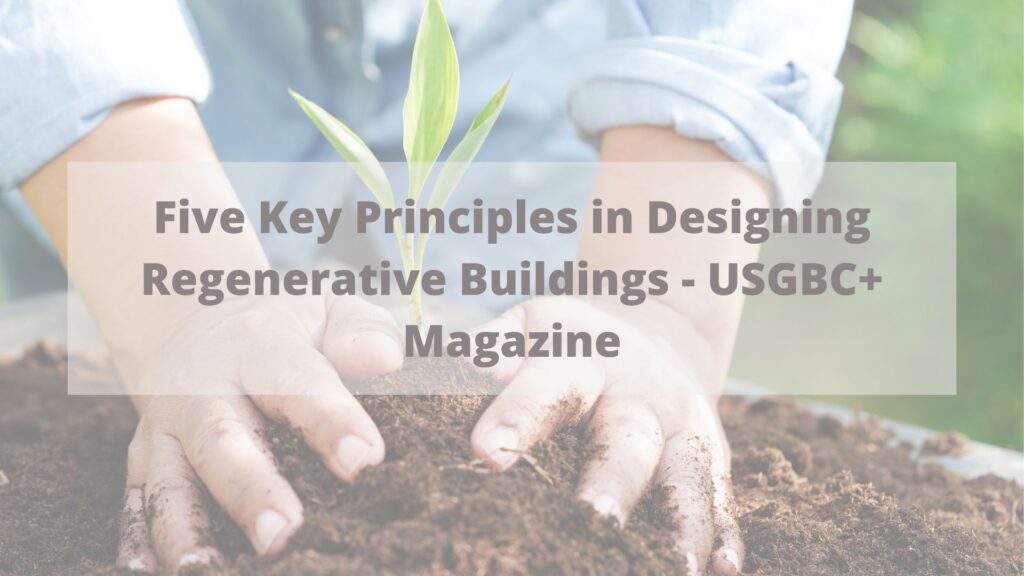 Five Key Principles in Designing Regenerative Buildings - USGBC+ Magazine