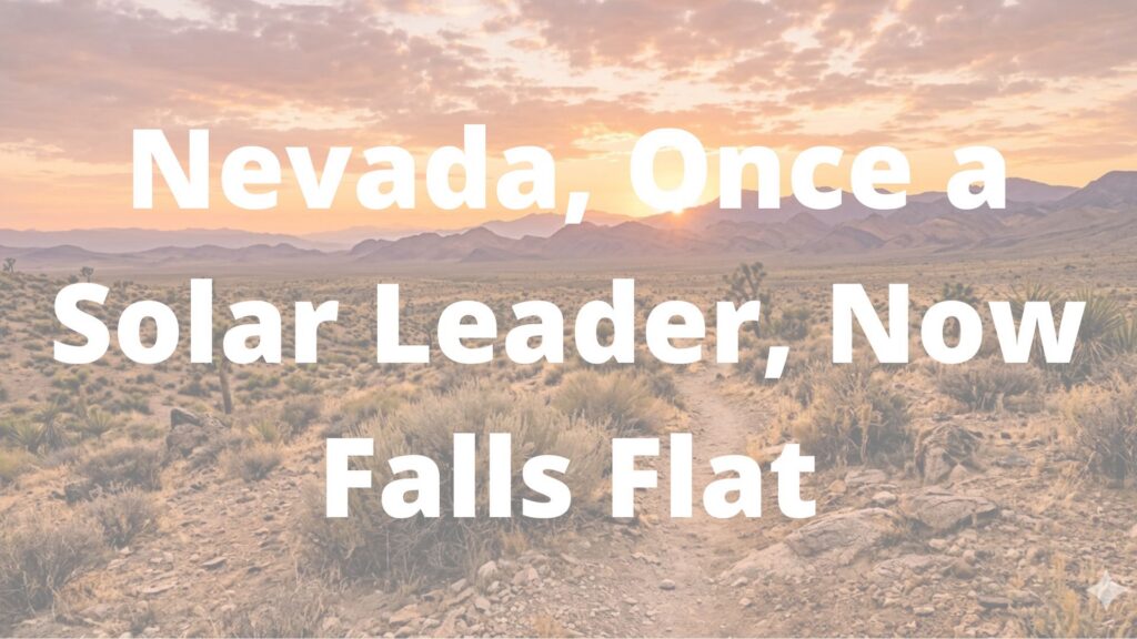Nevada, Once a Solar Leader, Now Falls Flat