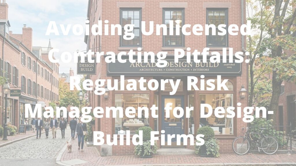 Avoiding Unlicensed Contracting Pitfalls: Regulatory Risk Management for Design-Build Firms